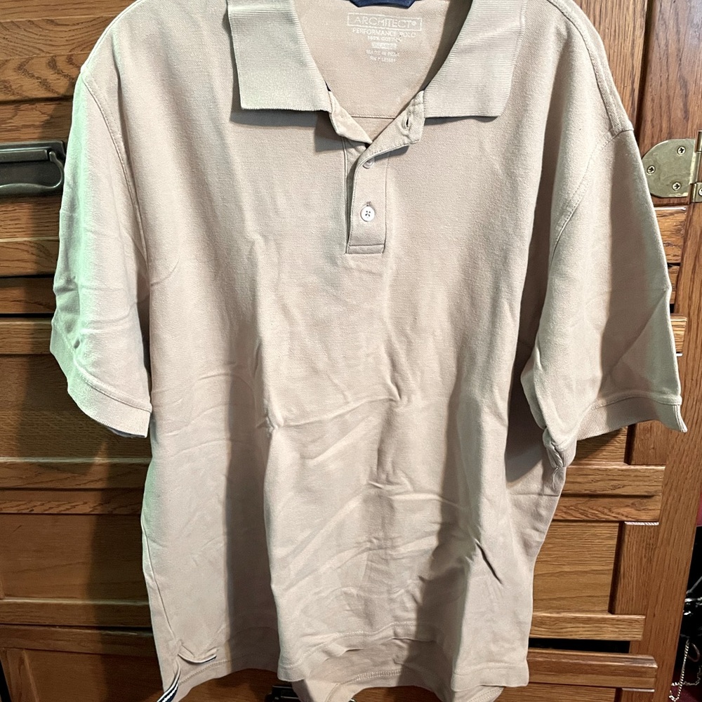 Tan mens polo shirt
